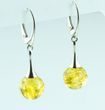 Amber Drop Dangle Earrings Made of Golden Color Baltic Amber 