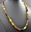 Rustic Men's Amber Necklace Made of Rustic Rare Colors Amber. Unisex.