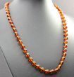 Men's Amber Necklace Made of Oval Shape Dark Cognac Amber. Unisex.  