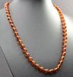 Amber Necklace Made of Oval Shape Dark Cognac Color Amber
