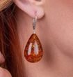 Large Teardrop Amber Earrings Made of Cognac Amber - SOLD OUT