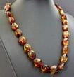 Amber Necklace Made of Colorful Bean Shaped Amber