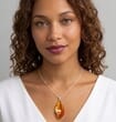 Large Amber Pendant Made of Cognac Color Amber