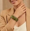 Large Amber Bracelet Made of Green Color Amber