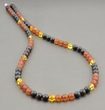 Mens Amber Necklace Made of Honey, Black and Cognac Amber
