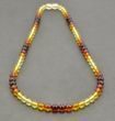 Men's Beaded Necklace Made of Precious Healing Baltic Amber