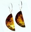 Moon Shape Baltic Amber Earrings Made of Precious Amber