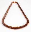 Amber Necklace Made of Overlapping Cognac Amber Pieces