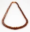 Amber Necklace Made of Overlapping Cognac Amber Pieces