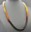Rainbow Amber Necklace Made of Baroque Baltic Amber Beads