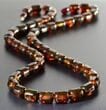 Men's Amber Necklace Made of Larger Barrel Shaped Amber Beads