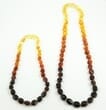 2 Matching Rainbow Amber Necklaces for Mom and Child
