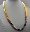 Rainbow Amber Necklace Made of Baroque Shape Amber Beads