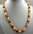 SPARKLING Amber Necklace Made of Faceted Cherry, Cognac, Lemon Amber
