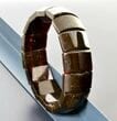Classic Bangle Style Amber Bracelet Made of Dark Cherry Color Amber