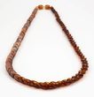 Amber Necklace Made of Cognac Overlapping Amber Pieces