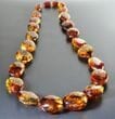 Large Amber Necklace Made of Colorful Amber