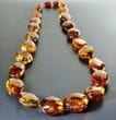Large Amber Necklace Made of Colorful Amber