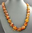 Amber Necklace Made of Cognac Color Bean Shape Amber Beads