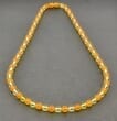Men's Necklace Made of Polished Lemon and Matte Honey Amber 