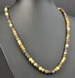 Men's Beaded Necklace Made of Matte Rare Colors Baltic Amber