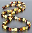 Amber Healing Necklace Made of Four Color Baroque Baltic Amber