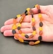 Raw Amber Healing Necklace Made of Bean Shape Amber Beads