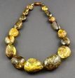 Amber Necklace Made of Greenish Baltic Amber