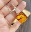 Amber Pendant Made of Square Baltic Amber