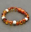 Children's Amber Bracelet Made of Baltic Amber and White Turquoise