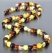 2 Matching Four Color Amber Necklaces for Mom and Child