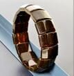 Classic Bangle Style Amber Bracelet Made of Dark Cherry Color Amber