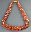 Amber Necklace Made of Nugget Shaped Cognac Amber