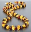 Amber Necklaces Made of Nugget Shaped Honey, Cherry Color Amber