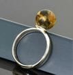 Amber Ring in Sterling Silver Made of Earth Colors Raw Amber