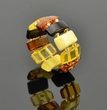 Amber Healing Stretch Ring Made of Multicolor Baltic Amber