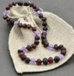 Children's Amber Necklace Made of Raw Baltic Amber and Amethyst