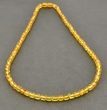 Men's Amber Necklace Made of Honey Tube Shape Amber 