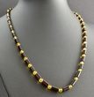 Mens Amber Necklace Made of Cylinders and Round Amber Beads 