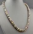 Men's Necklace Made of Precious Dark Greenish Amber