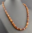 Men's Necklace Made of Matte and Polished Baltic Amber