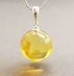 Amber Pendant Made of Precious Clear Lemon Baltic Amber