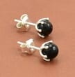 Amber Stud Earrings Made of Dark Cherry Baltic Amber 