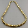 Green Amber Necklace Made of Green Color Amber