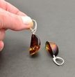 Moon Shape Baltic Amber Earrings Made of Colorful Baltic Amber