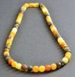 Amber Necklace Made of Rare Colors Baltic Amber