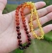Rainbow Amber Necklace for Children Made of Baroque Shape Amber