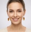 Amber Silver Earrings Made of Colorful Amber