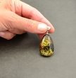 "Earth Stone" Amber Pendant Made of Light Greenish Baltic Amber