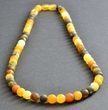 Men's Amber Necklace Made of Rare Colors Baltic Amber. Unisex. 